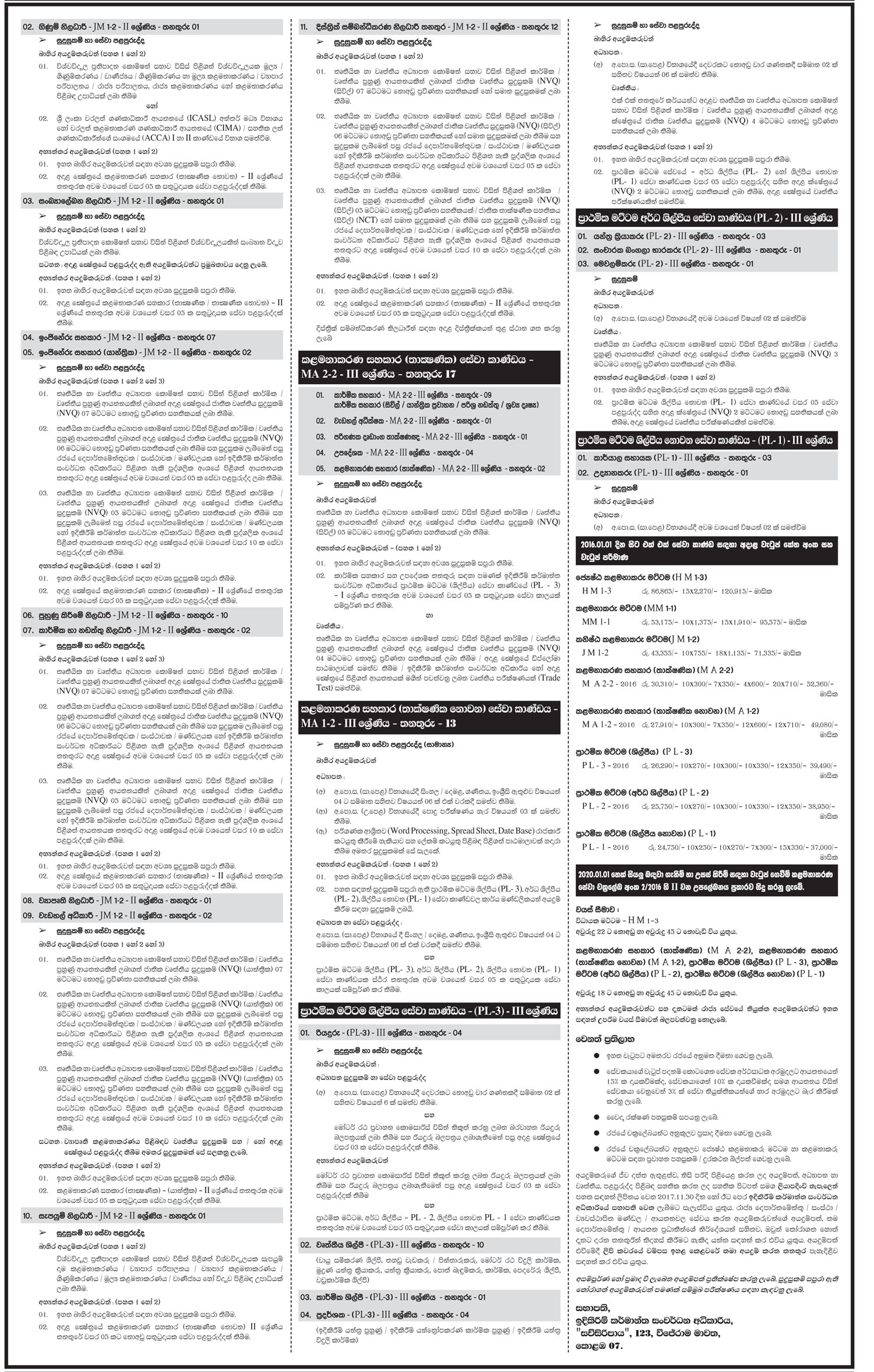 Accounts Officer, Statistical Officer, Engineering Assistant, Technical Assistant, Management Assistant, Driver, Office Aid & more Vacancies Available - Construction Industry Development Authority